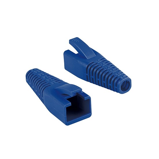 LogiLink RJ45 dugós feszültségmentesítő bakancs, vágható, 5,5 5,8 mm, kék, 50 db. (MP0059)