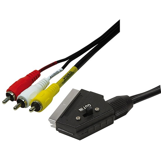 Logilink Scart - RCA cable, 1x Scart male - 3x RCA male, 2,0m (CA1029)