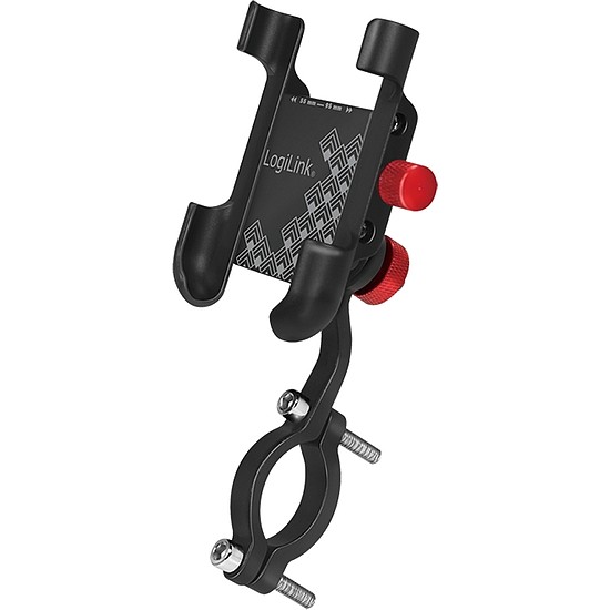 Logilink Smartphone Bicycle Holder, 360 degree, straight, aluminum, black/red (AA0148)