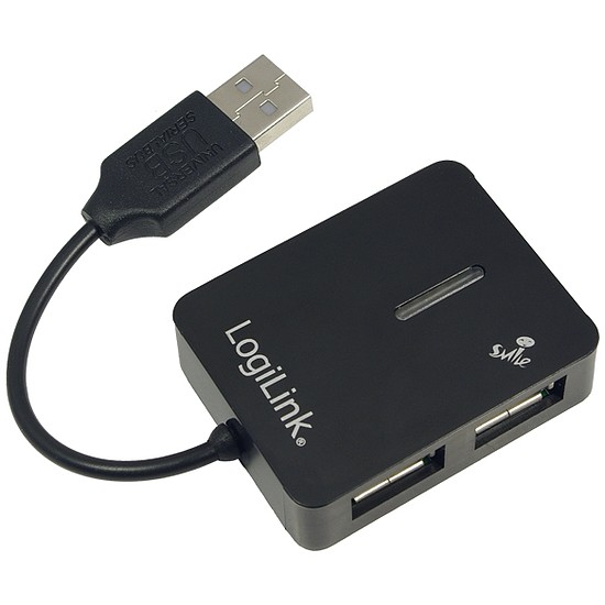 LogiLink "Smile" USB 2.0 4 portos hub, fekete (UA0139)