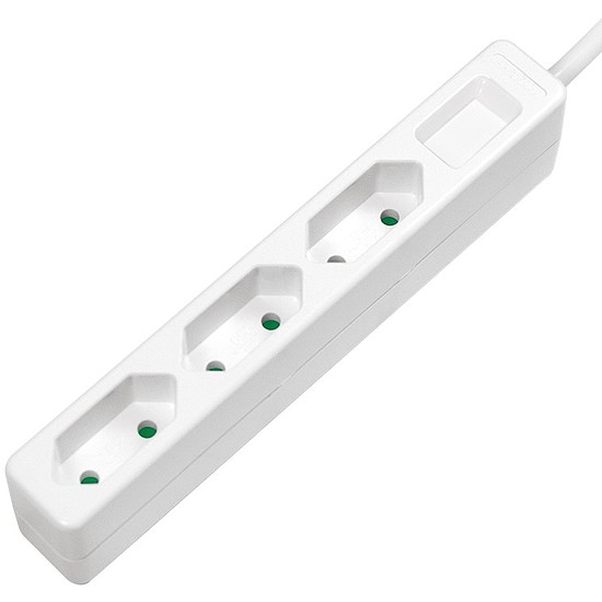 LogiLink Socket outlet 3-way, slim, 1.5m, white (LPS229)