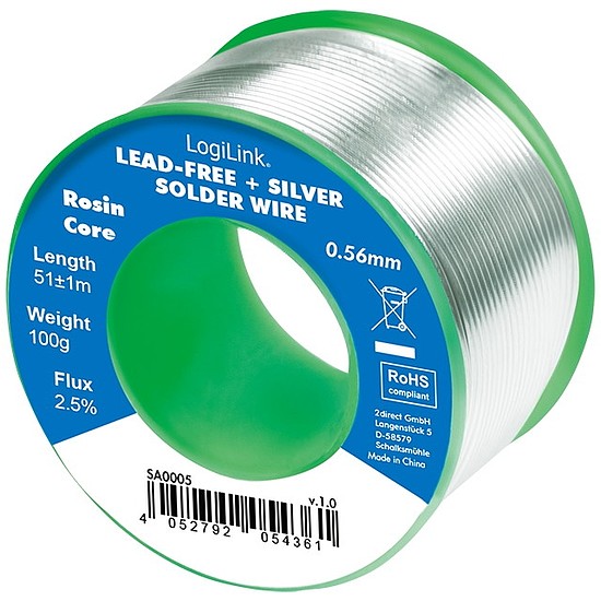 Logilink Soldering wire, lead free+ silver, 0,56mm 100g (SA0005)