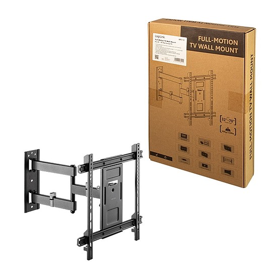 Logilink TV Wall mount, 32"-70", tilt +3 -15 ,swievel +-90 , 442mm (BP0112)