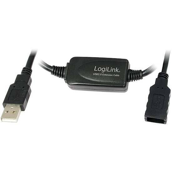 LogiLink USB 2.0 hosszabbító kábel fekete 25m (UA0147)