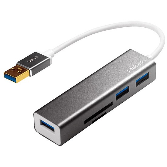 LogiLink USB 3.0, 3-port hub, with card reader (UA0306)