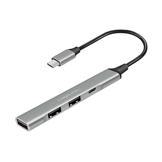 Logilink USB 3.2 Gen 1, 4 portos USB-C hub, vékony kialakítás, alumínium ház