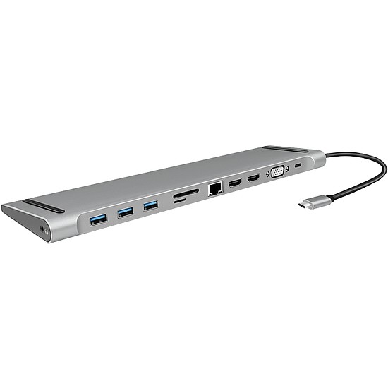 Logilink USB 3.2 Gen 1 docking station, USB-C, 11-Port, PD, silver (UA0373)