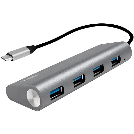 Logilink USB 3.2 Gen 1x1 USB-C 4-Port Hub, aluminum, grey (UA0309)
