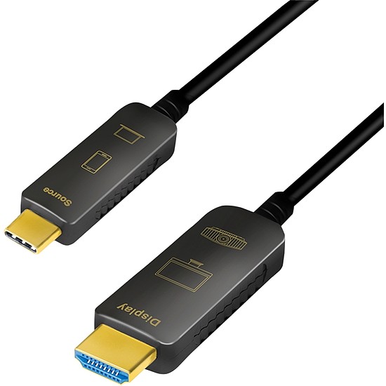 Logilink USB 3.2 Gen 2 Type-C cable, C/M to HDMI/M, 4K/60 Hz, AOC, black, 20 m (CUF0102)