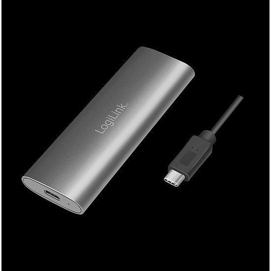 Logilink USB 3.2 Gen 2x1 ház M.2 NVMe (PCIe) és SATA (NGFF) SSD-khez, ezüst (UA0389)