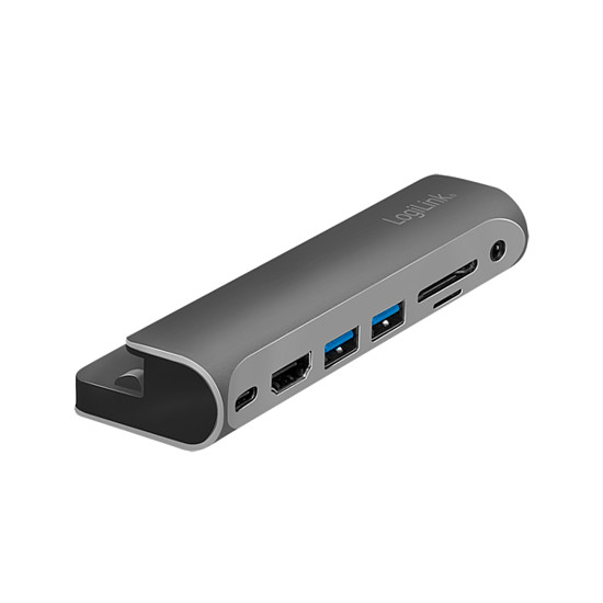 Logilink USB 3.2 Gen1 dokkolóállomás, 7-portos, PD, iPadhez, alumínium (UA0385)