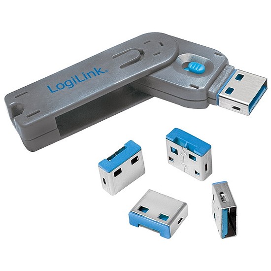 Logilink USB-A Port Blocker, 1 Key + 4 Locks (AU0043)