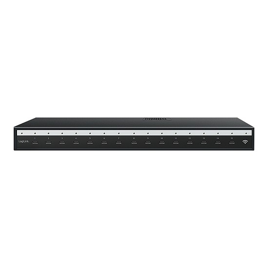 Logilink USB-C többszörös töltő (IPSS), 15 portos, PD, intelligens, fekete
