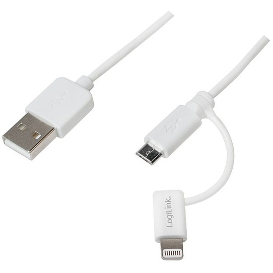 Logilink USB Cable, Micro USB with Lightning adapter, 1m (CU0118)