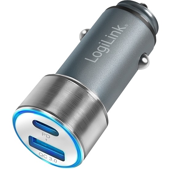 Logilink USB Car Charger, 2 Port, USB-A & USB-C, QC 3.0 & PD, 36W (PA0252)