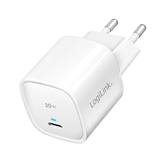 LogiLink USB tápcsatlakozó adapter, 1x USB-C port (PD), GaN-technológia, 30 W (PA0279)