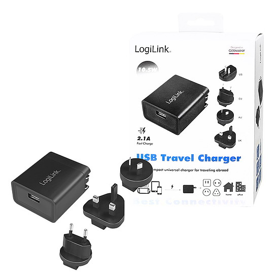 Logilink USB Travel Charger, 1 port, black (PA0187)