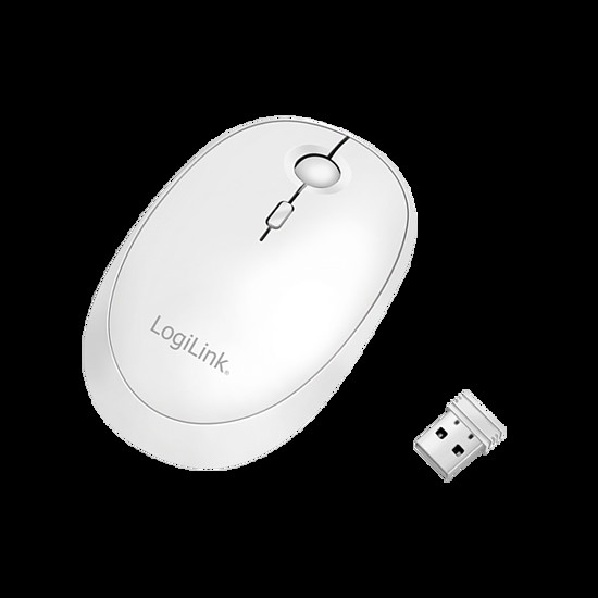 Logilink Vezeték nélküli és Bluetooth kettős egér, 2,4 GHz, 800/1200/1600 dpi, fehér (ID0205)