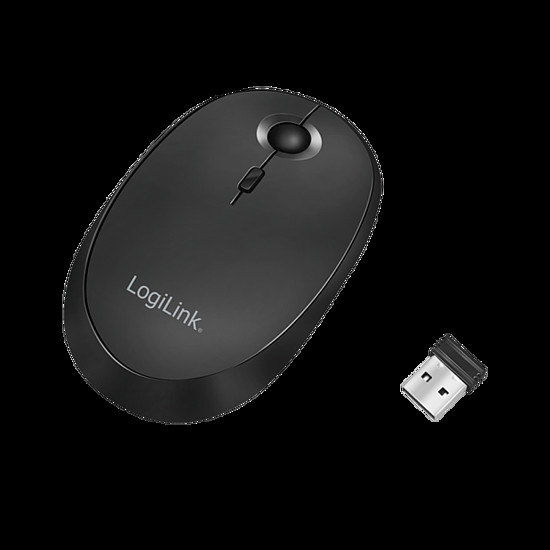 Logilink Vezeték nélküli és Bluetooth kettős egér, 2,4 GHz, 800/1200/1600 dpi, fekete (ID0204)