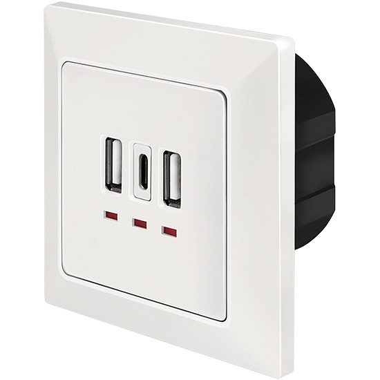 Logilink Wall outlet with 2-port USB-A + 1-port USB-C charger (PA0254)
