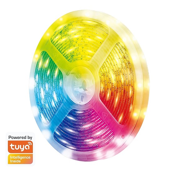 LogiLink Wi-Fi smart RGB+W-LED szalag, öntapadó, Tuya kompatibilis, 5 m (SH0127)