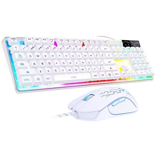 MageGee K1 vezetékes billentyűzet (ANGOL) + egérkészlet fehér (K1 White)