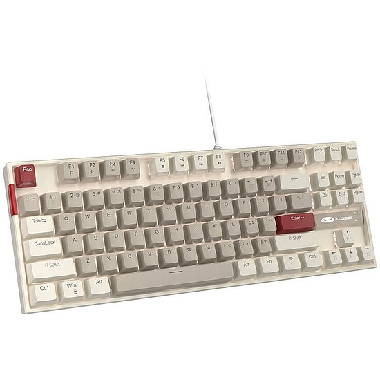 MageGee MK-STAR vezetékes billentyűzet (ANGOL) retro fehér-szürke (MK-STAR Wg Brown)