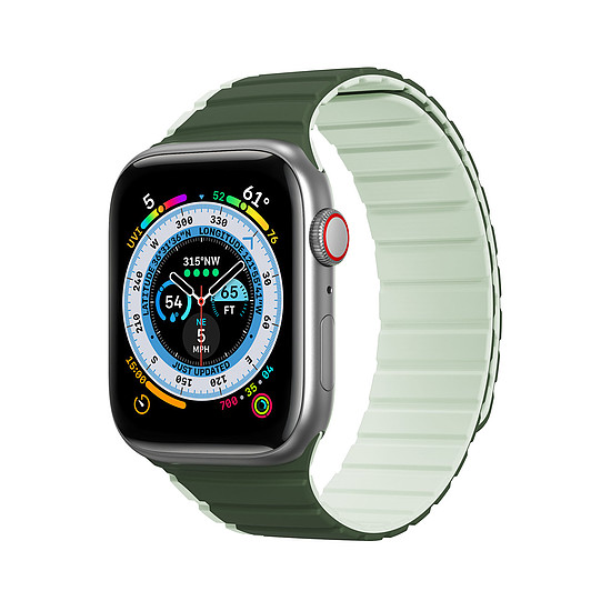 Mágneses Apple Watch Ultra, SE, 8, 7, 6, 5, 4, 3, 2, 1 (49, 45, 44, 42 mm) Dux Ducis szíj (LD verzió) - zöld