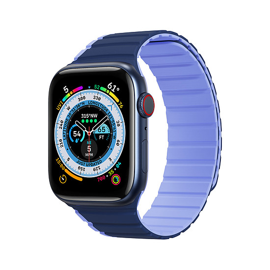Mágneses Apple Watch Ultra, SE, 8, 7, 6, 5, 4, 3, 2, 1 (49, 45, 44, 42 mm) Dux Ducis szíj (LD verzió) - kék
