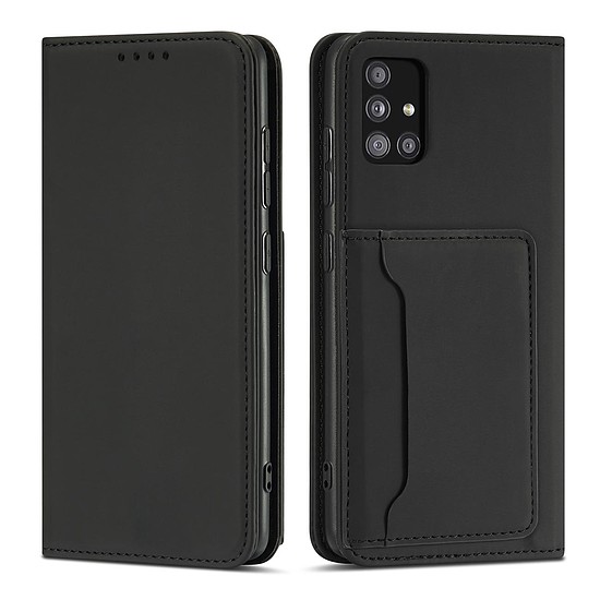 Mágneses kártyatartó tok Xiaomi Redmi Note 11 Pro Pouch Wallet kártyatartóhoz, fekete