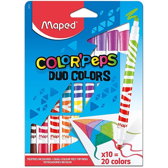 Maped Color Peps Duo kétvégű filctollkészlet 10db=20szín