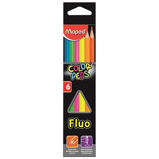 Maped Color Peps FLUO színesceruza készlet 6db-os normál háromszög 832003