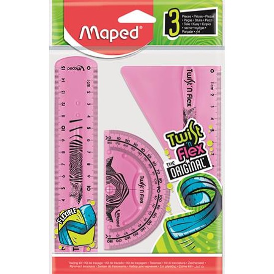 Maped Twist n Flex műanyag vonalzókészlet 3 darabos hajlítható törhetetlen