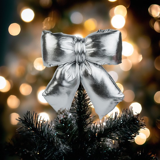 Masni dekoráció - csillogó ezüst - 21 x 19 cm (59745B)