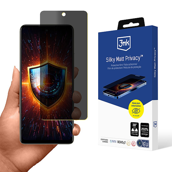 Matt képernyővédő fólia 3mk Silky Matt Privacy Tecno Spark 20 Pro készülékhez