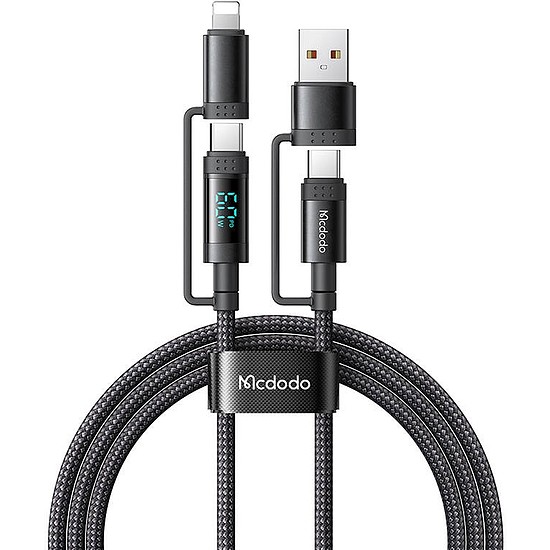 McDodo 4 az 1-ben USB-C/A-USB-C/Lightning kábel CA-1990 1,2 m (fekete)