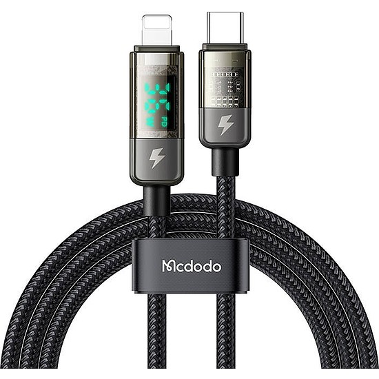 Mcdodo CA-3600 USB-C-Lightning kábel, automatikus kikapcsolás, 36 W, 1,2 m (fekete)