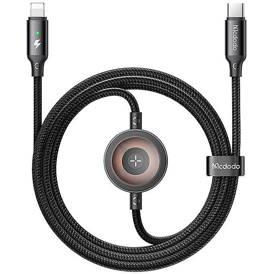 Mcdodo CA-5680 2 az 1-ben USB-C-Lightning kábel + Apple Watch töltő, 36 W, 1,5 m