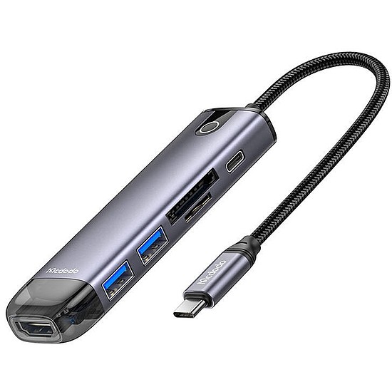 Mcdodo HU-7420 6 az 1-ben USB-C hub USB-C, HDMI, VGA, USB3.0*2, USB3.0*2, SD, TF (HU-7740)