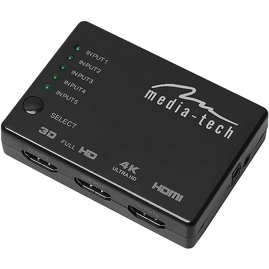 Media-Tech 5 portos HDMI Switch 4K (MT5207)