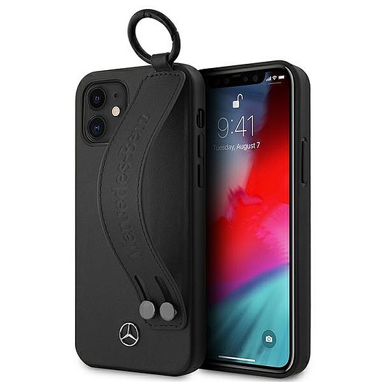 Mercedes MEHCP12SLSSBK iPhone 12 mini 5,4" czarny/fekete keménytokos szíjszalag