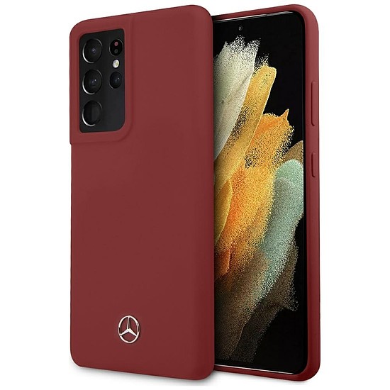 Mercedes MEHCS21LSILRE S21 Ultra G998 czerwony/piros keménytokos szilikon vonal