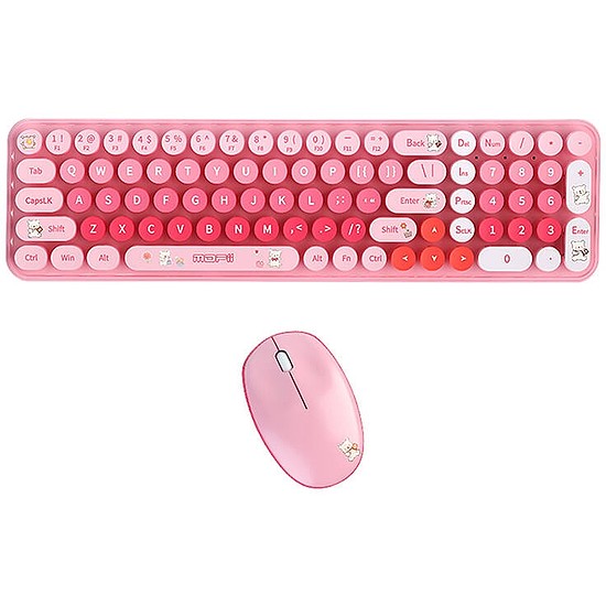 MOFII Baby Bear vezeték nélküli billentyűzet (ANGOL) + egér készlet rózsaszín (SMK-682M8AG Pink)