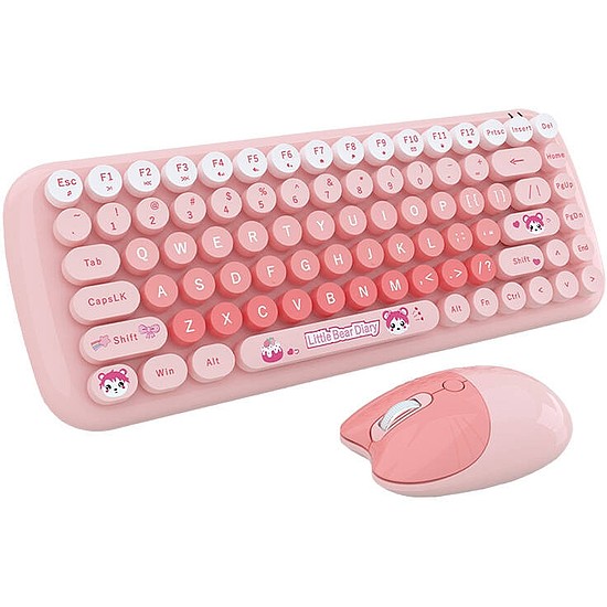 MOFII Candy új 2.4G vezeték nélküli billentyűzet (ANGOL) + egér készlet rózsaszín (Candy New SMK632M3AG)
