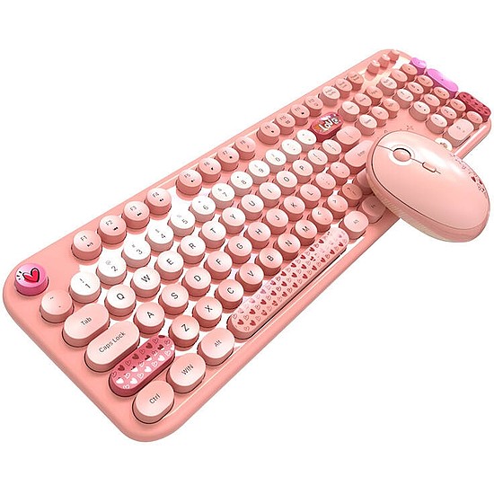 MOFII Lovely 2.4G vezeték nélküli billentyűzet (ANGOL) + egér készlet rózsaszín (Lovely SMK-693M2AG)