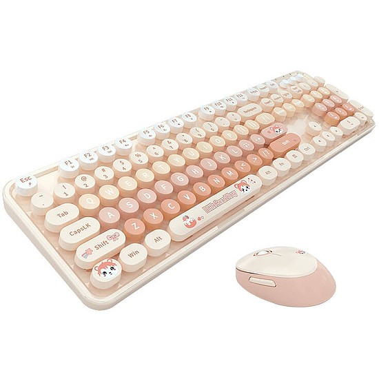 MOFII Sweet New 2.4G vezeték nélküli billentyűzet (ANGOL) + egér készlet narancssárga (New SMK-623387AG O)