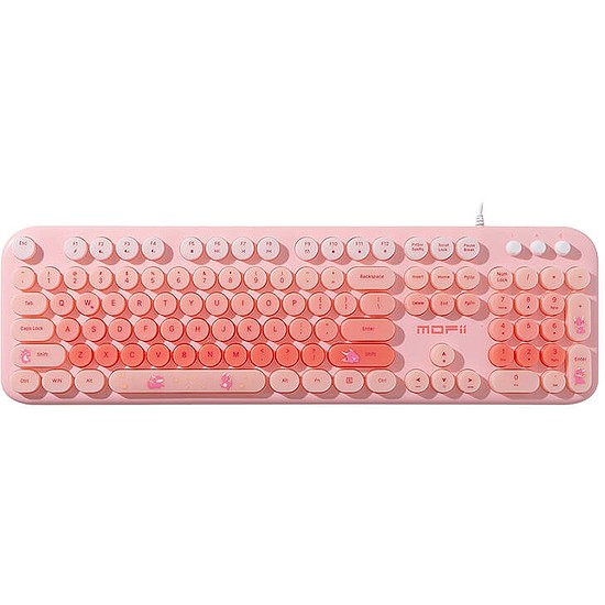 MOFII vezetékes billentyűzet (ANGOL) háttérvilágítással Love Me rózsaszín (Love Me Wired SK-693)