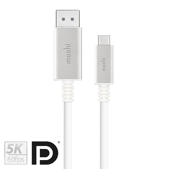 Moshi USB-C-DisplayPort kábel 1,5 m, 5K fehér (99MO084102)