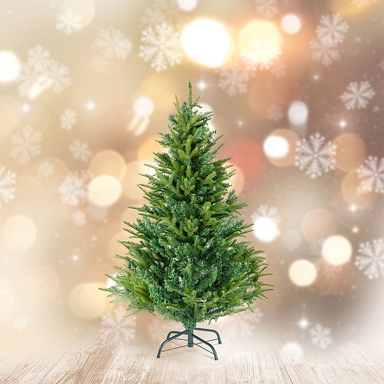 Műfenyő - 150 cm - 3D lucfenyő - PE / PVC (56480B)