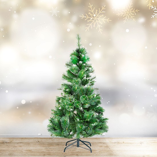 Műfenyő - 150 cm - ezüstfenyő dús ágakkal - PVC - havas (56482B)